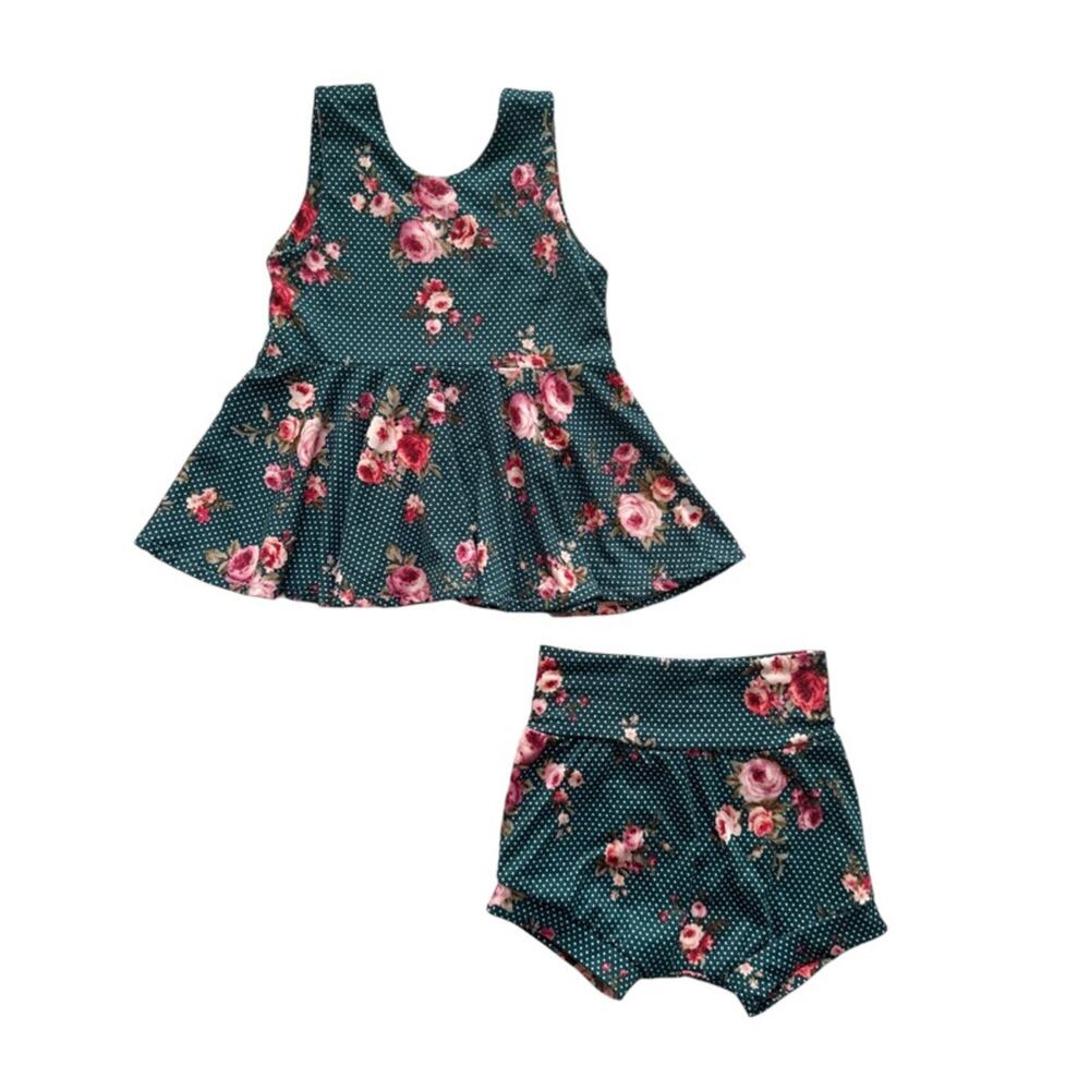 Floral Skirted Tank Top + Shorties Outfit